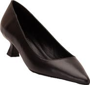 Forever & Always Shoes Helly Kitten Heel Leather Stiletto Pumps