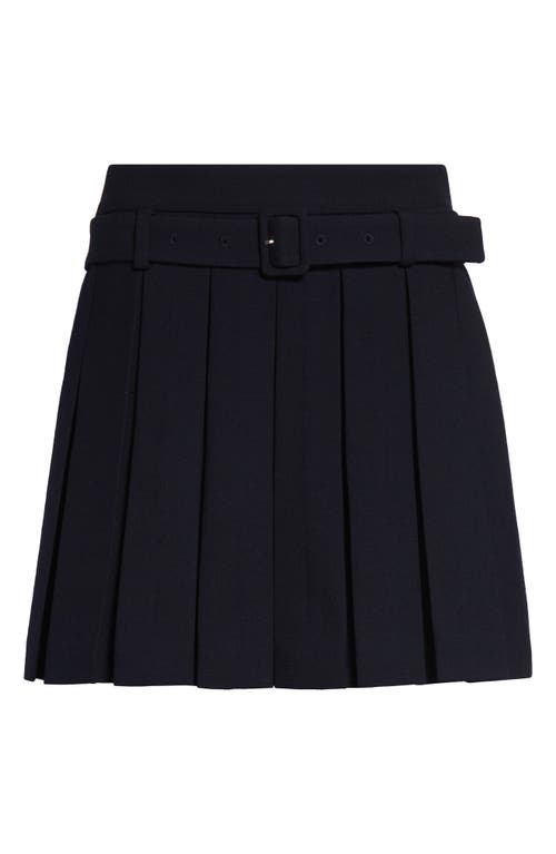 Shop Shushu-tong Shushu/tong Belted Wool & Silk Miniskirt In Navy Blue