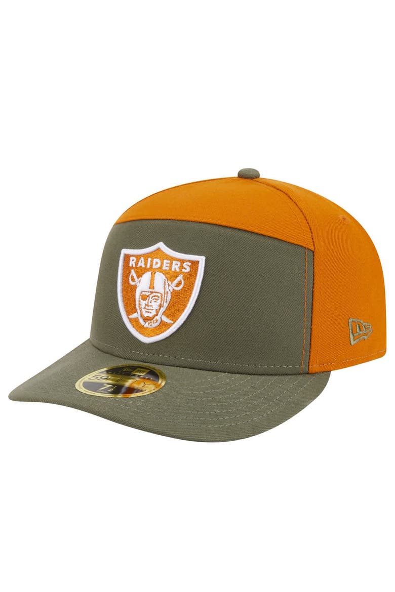 Men's New Era Olive/Brown Las Vegas Raiders Two-Tone Color Pack Split Panel 59FIFTY Fitted Hat, Main, color, Olive