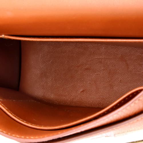 Pre-owned Hermes Hermes Verrou Bag Chevre Mysore And Canvas Mini In Brown