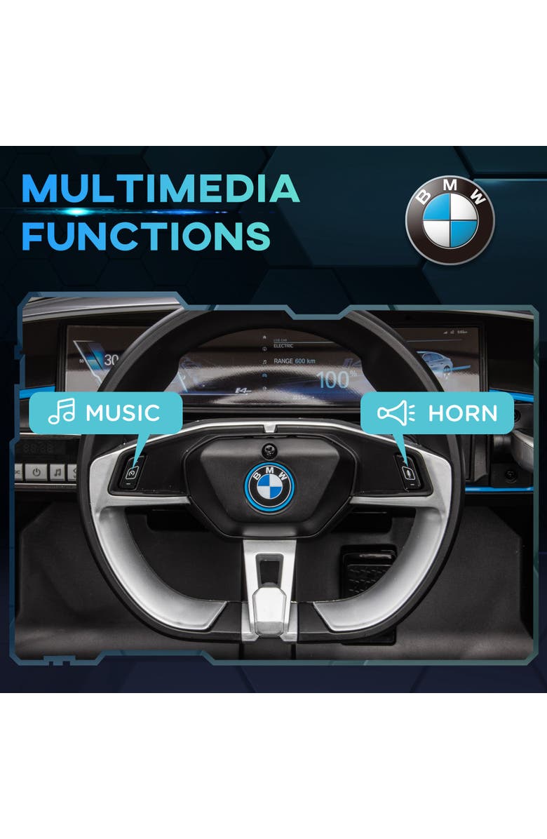 Aosom 12V Licensed BMW Kids Electric Car with 2.4G Remote Control Suspension System Horn Music Lights, Alternate, color, Black