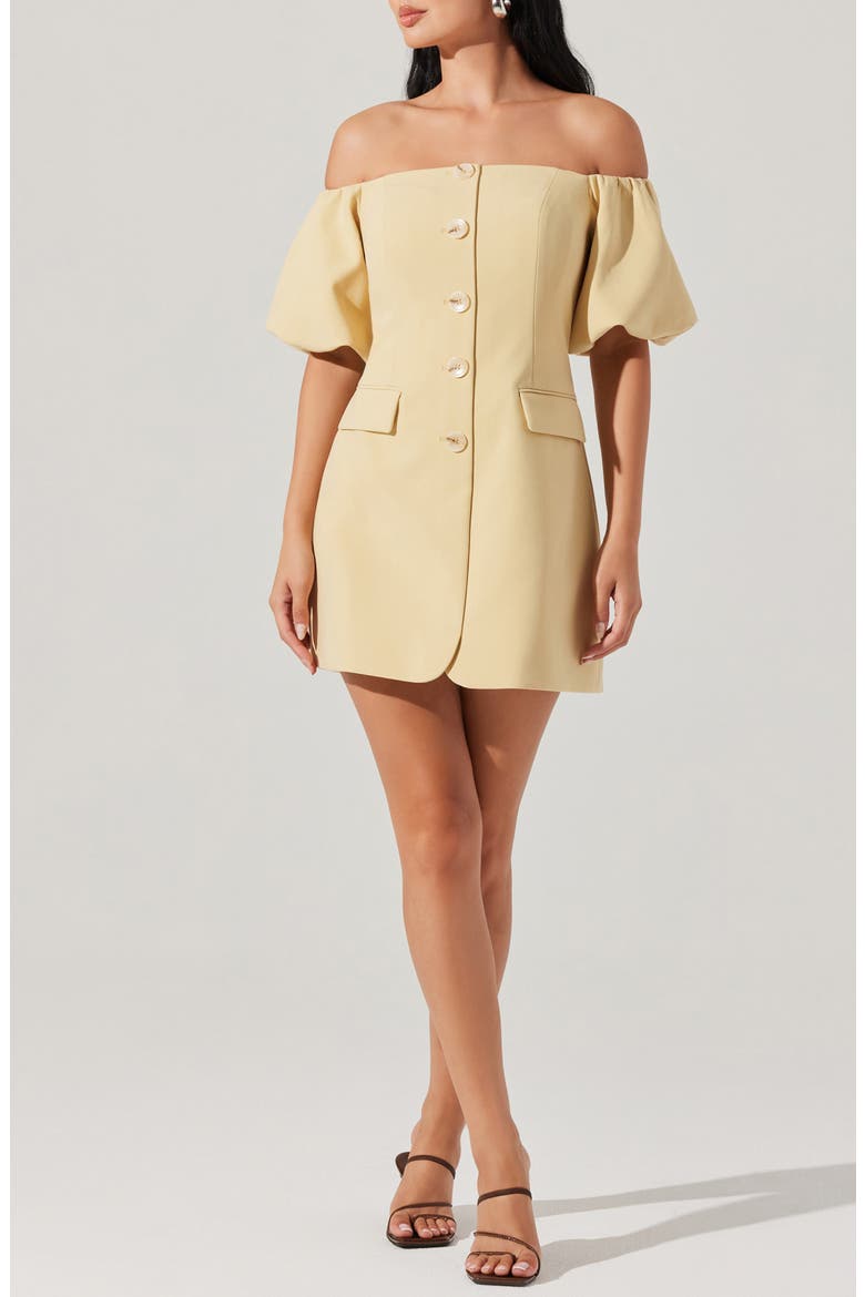 Biviana Strapless Minidress, Main, color, BUTTER YELLOW