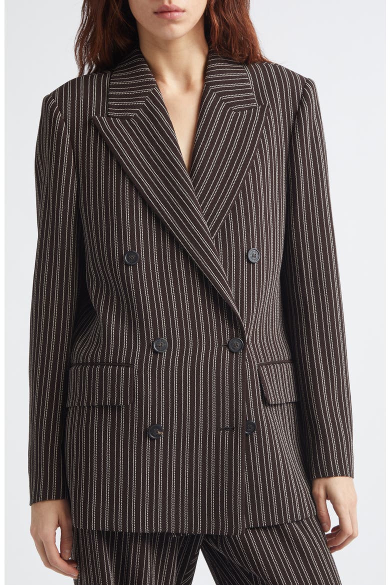 Journey Double Breasted Pinstripe Blazer, Alternate, color, DEEP TUNDRA