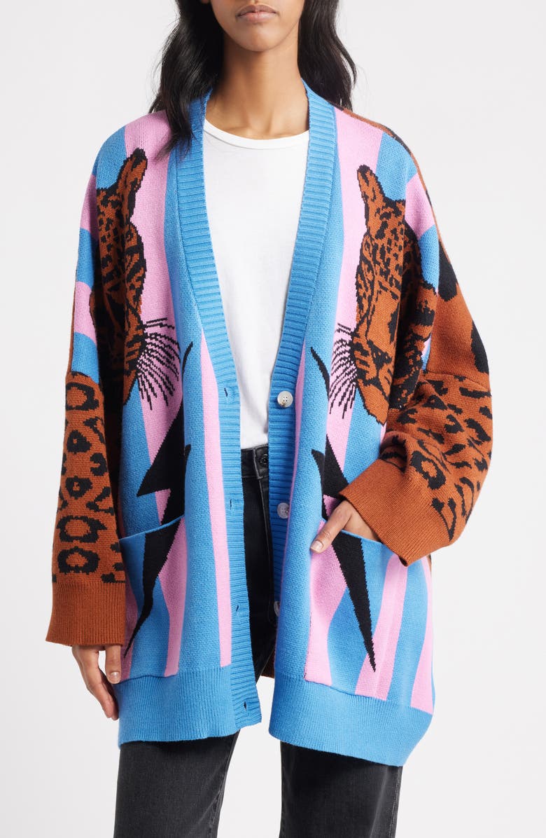 Dressed in Lala Do What You Want Oversize Cardigan, Alternate, color, Black