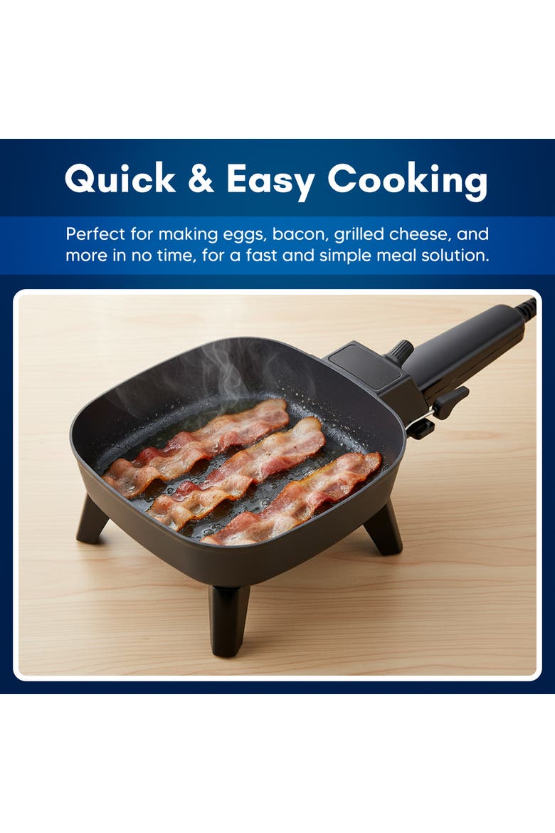 Ceramic Electric Skillet With Tempered Glass Lid, Alternate, color, Black
