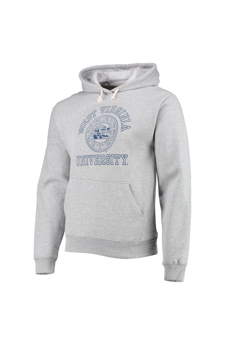 LEAGUE COLLEGIATE WEAR Men's League Collegiate Wear Heathered Gray West Virginia Mountaineers Seal Neuvo Essential Fleece Pullover Hoodie, Alternate, color, 