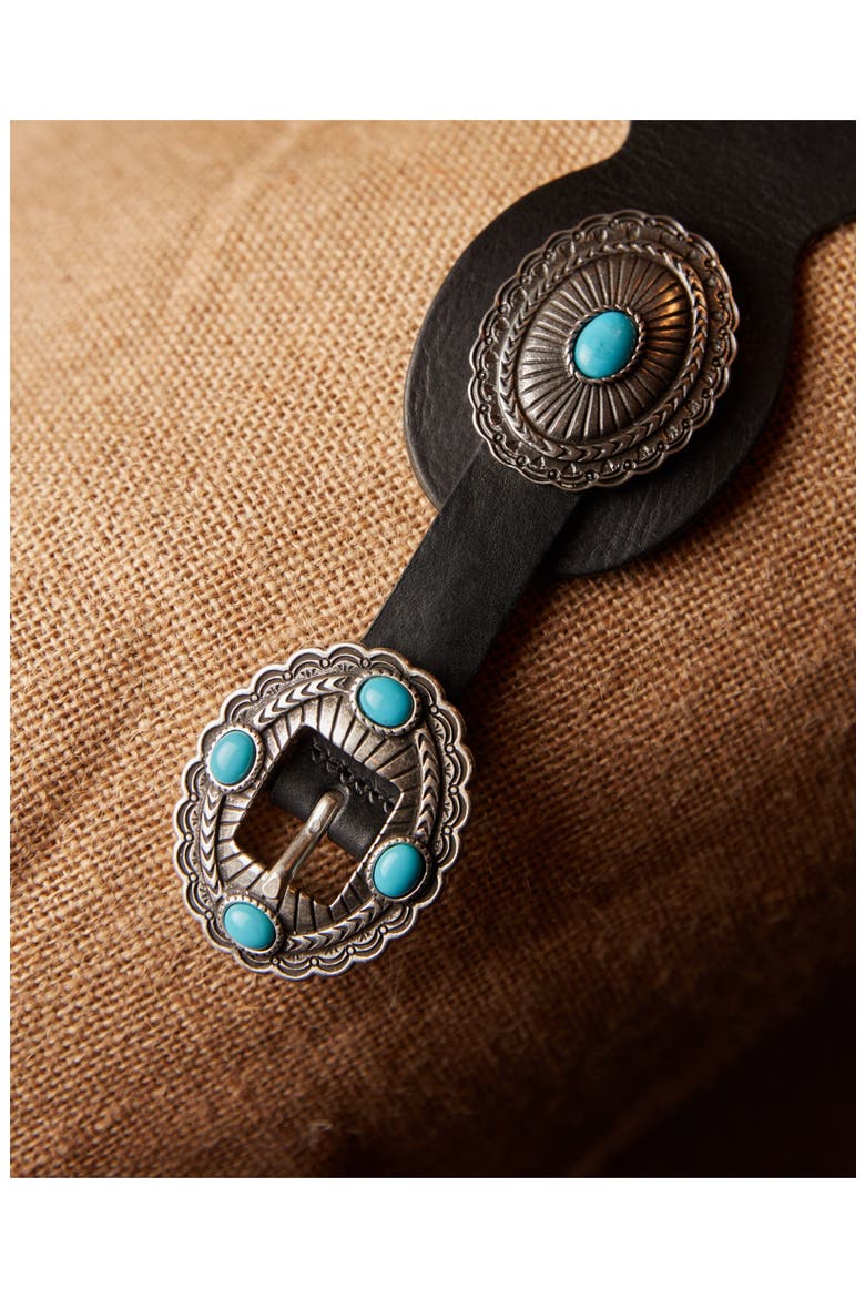 Navajo Style Turquoise Leather Belt, Alternate, color, KAI