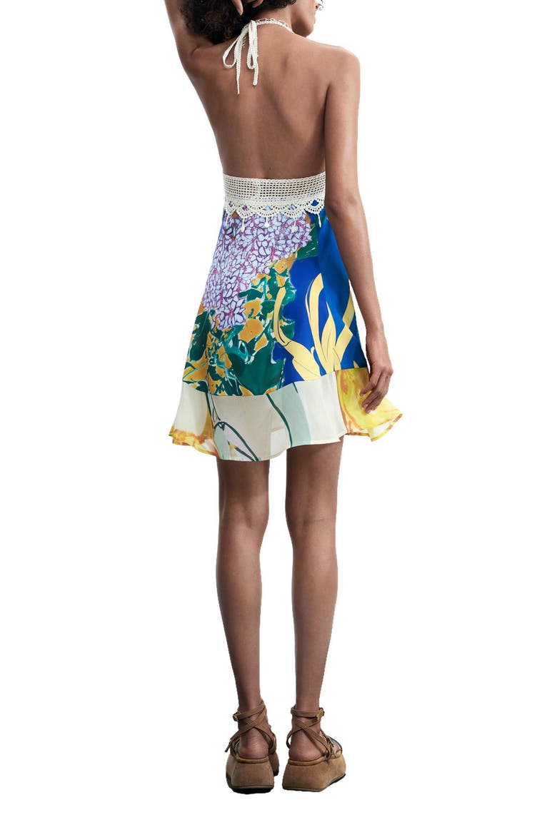 Sleeveless Crochet Minidress, Alternate, color, MULTI BLUE