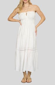 Blu Pepper Strapless Midi Dress