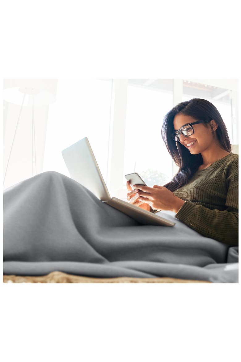 Microfleece Throw Blanket, Alternate, color, LIGHT GREY