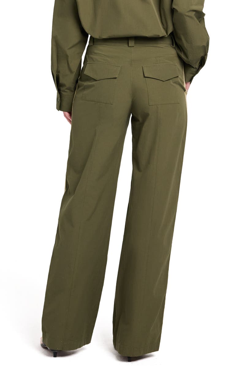 TWP Isabelle Side Stripe Cotton Pants, Alternate, color, Military
