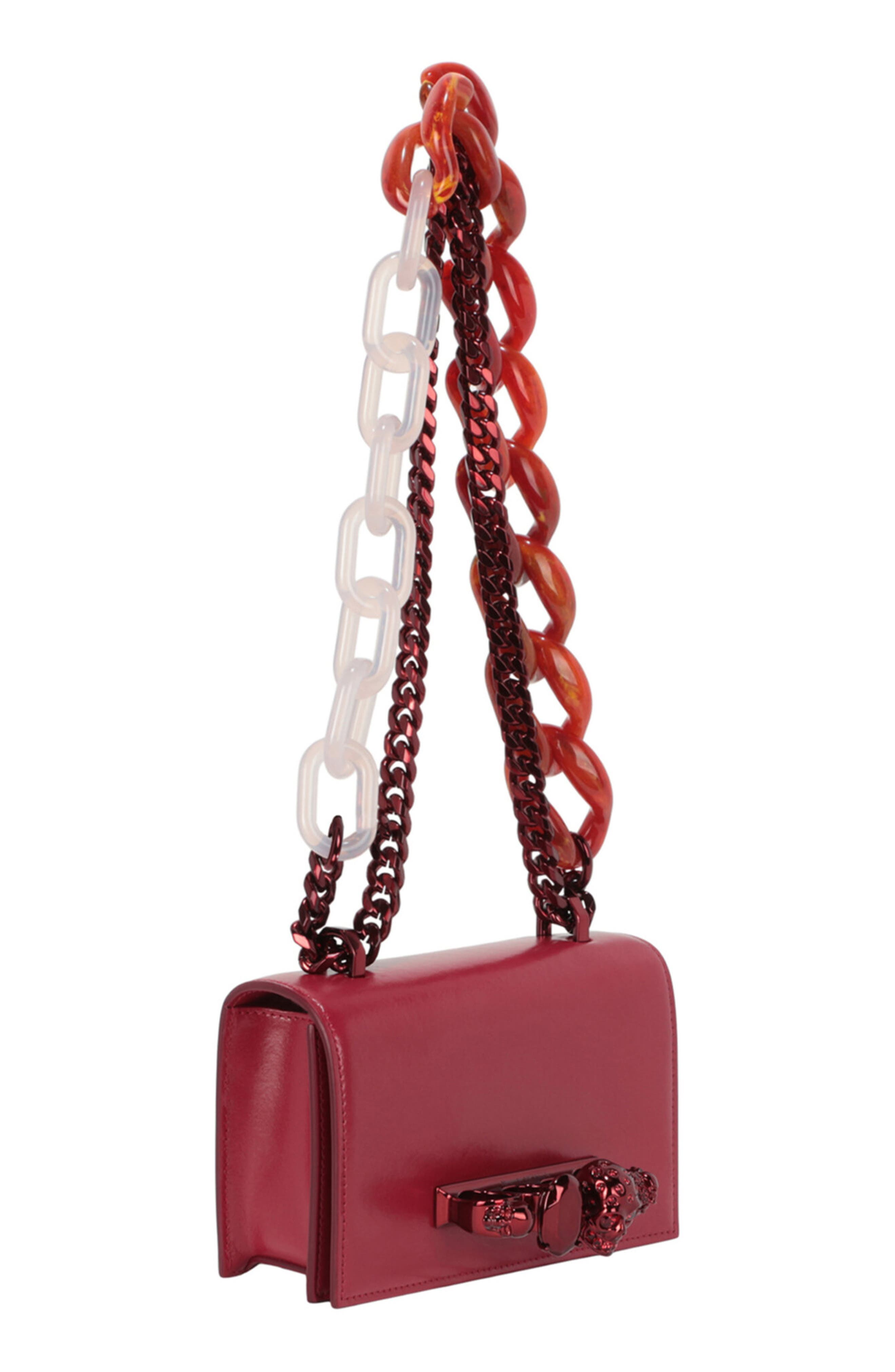 McQueen Mini Jeweled Crossbody Bag, Alternate, color, Red