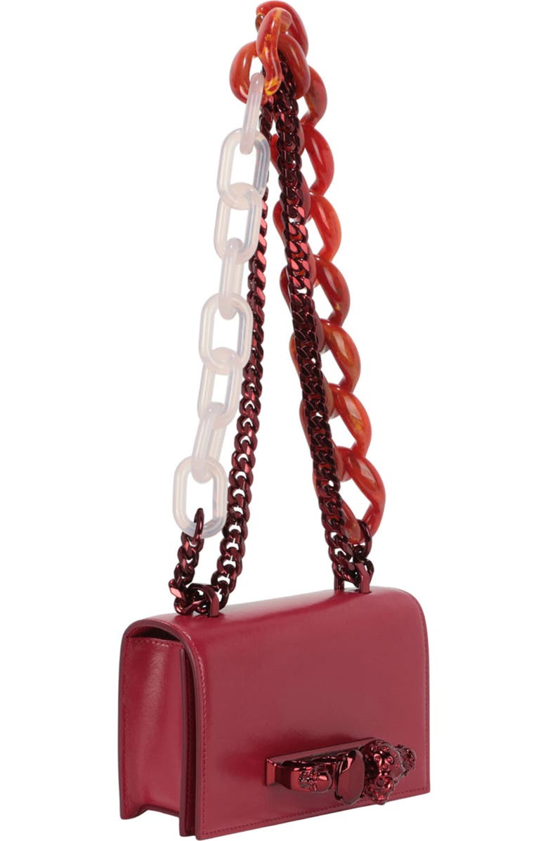 McQueen Mini Jeweled Crossbody Bag, Alternate, color, Red