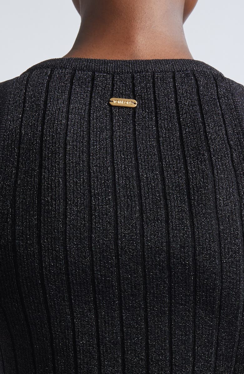 TOM FORD Metallic Rib Tank Top, Alternate, color, Lb999 Black