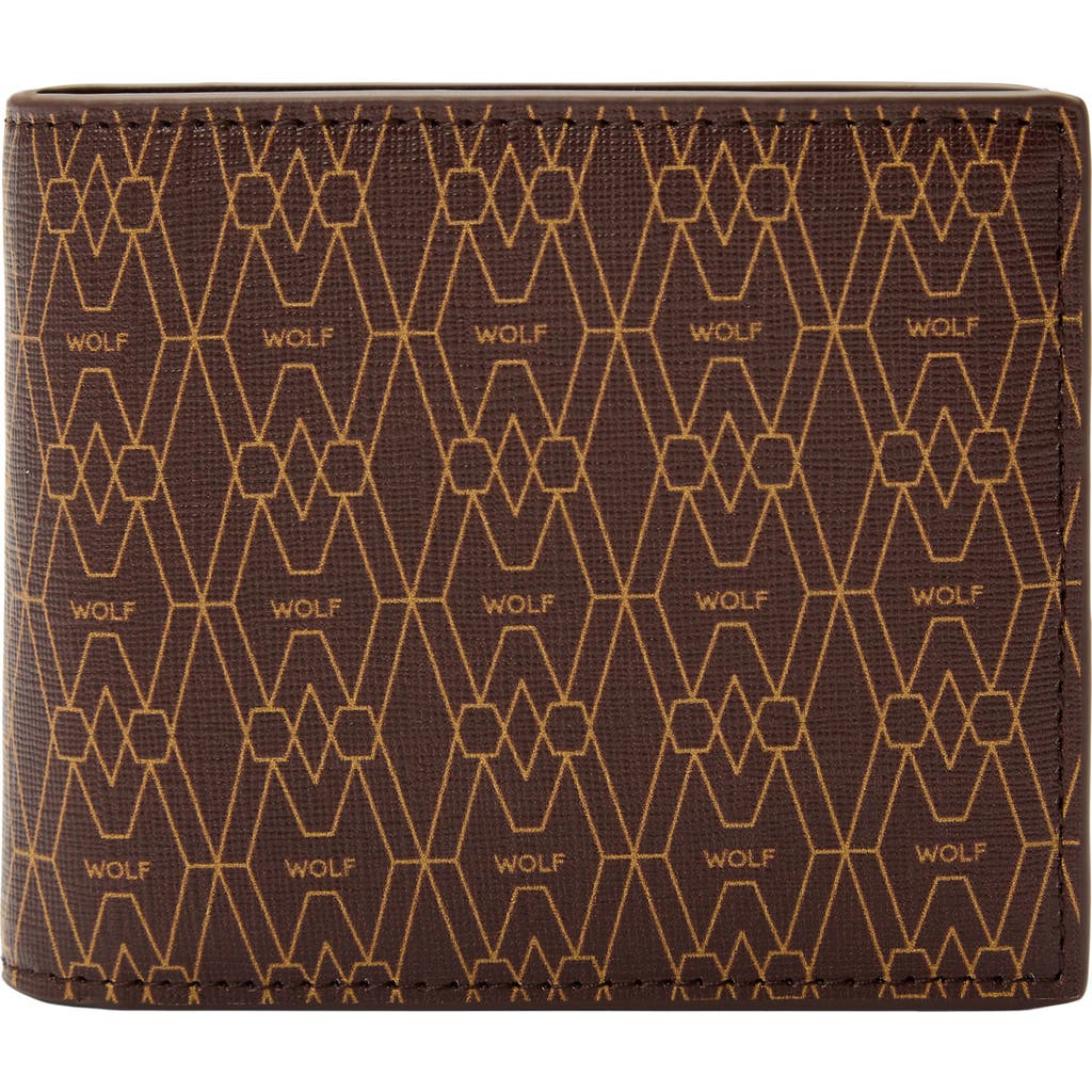 Wolf Signature Billfold And Coin In Brown