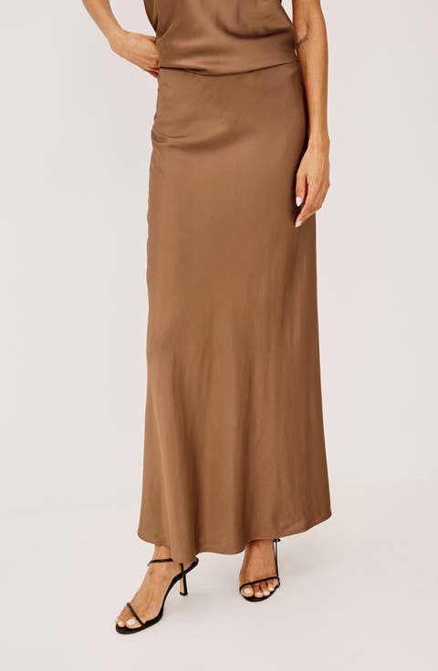 Romina Satin Maxi Skirt