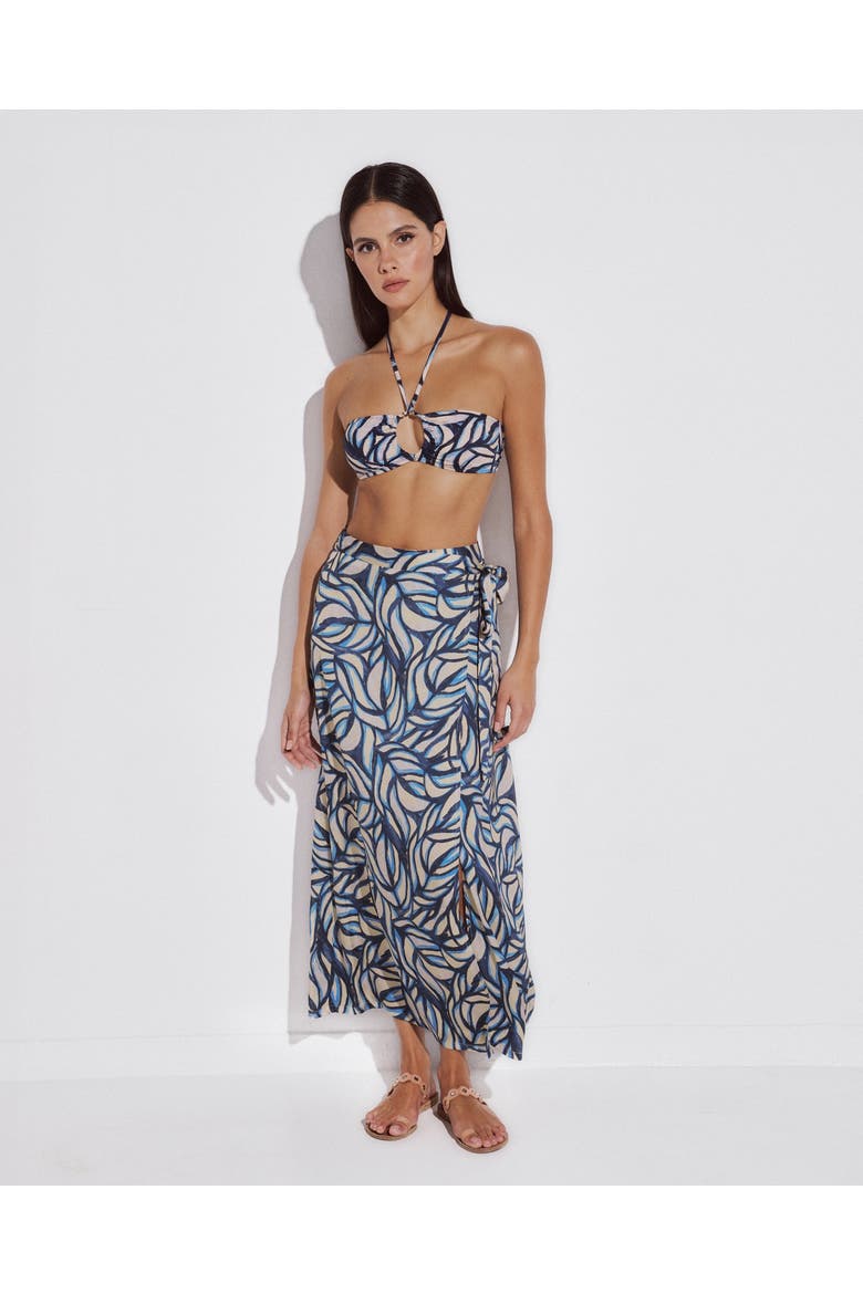 Alexa Cover-Up Skirt with Tie, Alternate, color, Aegean Blue