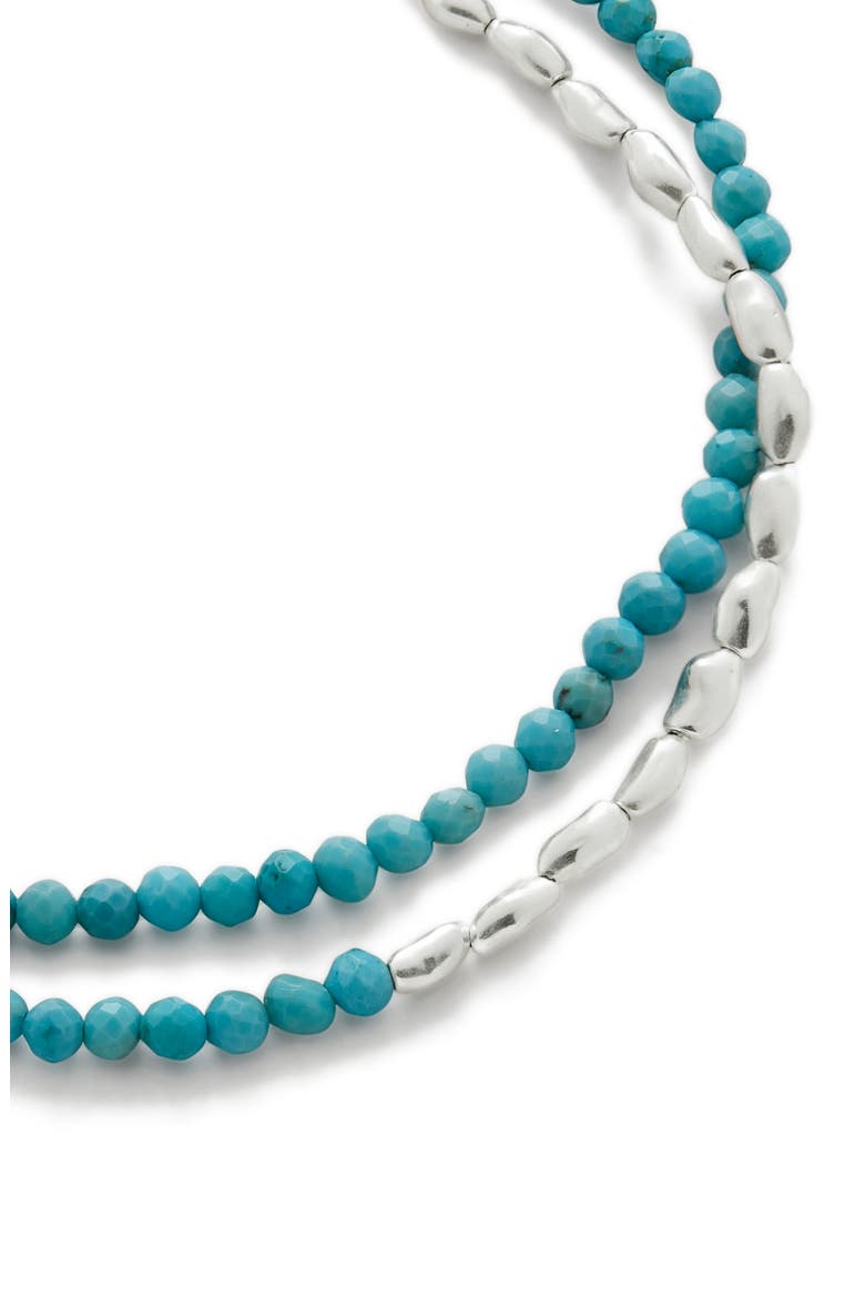 Mini Nugget Beaded Layered Bracelet, Alternate, color, STERLING SILVER