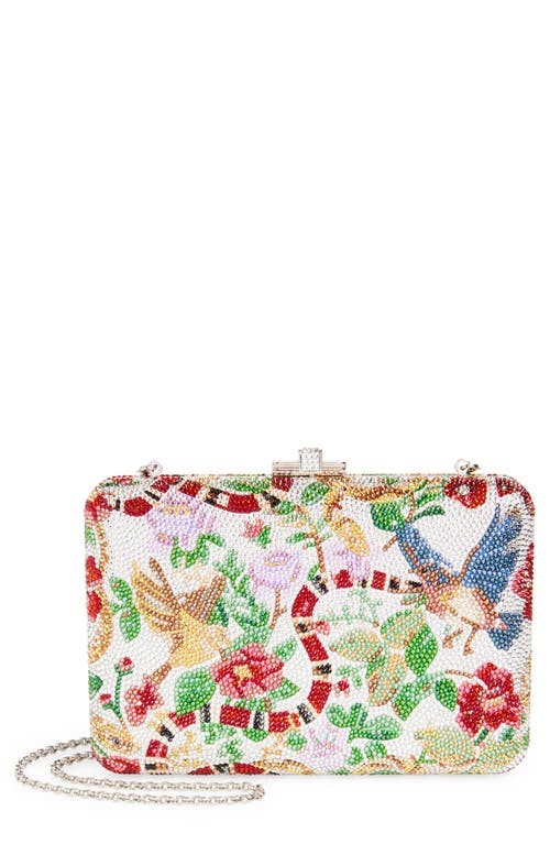 Judith Leiber Allegory Slim Slide Clutch In Silver Rhine Multi