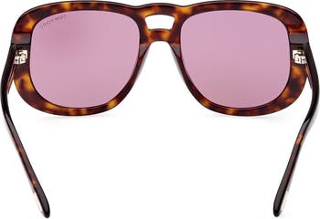 56mm Gradient Aviator Sunglasses
