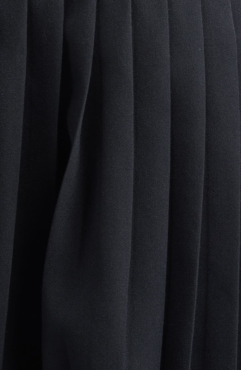 Balmain Belted Wool Grain de Poudre Minidress, Alternate, color, Black