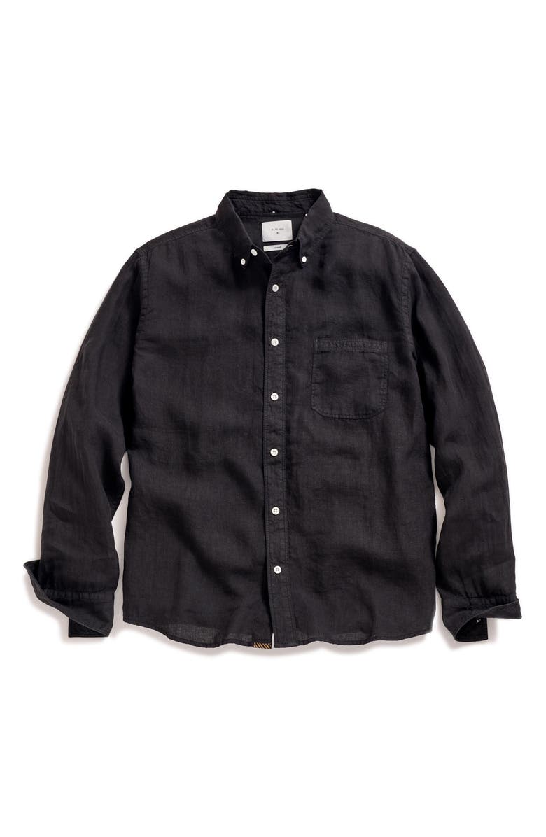 Billy Reid Tuscumbia Linen Button-Down Shirt, Main, color, Black