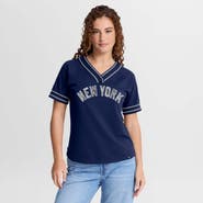 FANATICS Women's Fanatics Navy New York Yankees Diva Race Ahead Raglan V-Neck T-Shirt