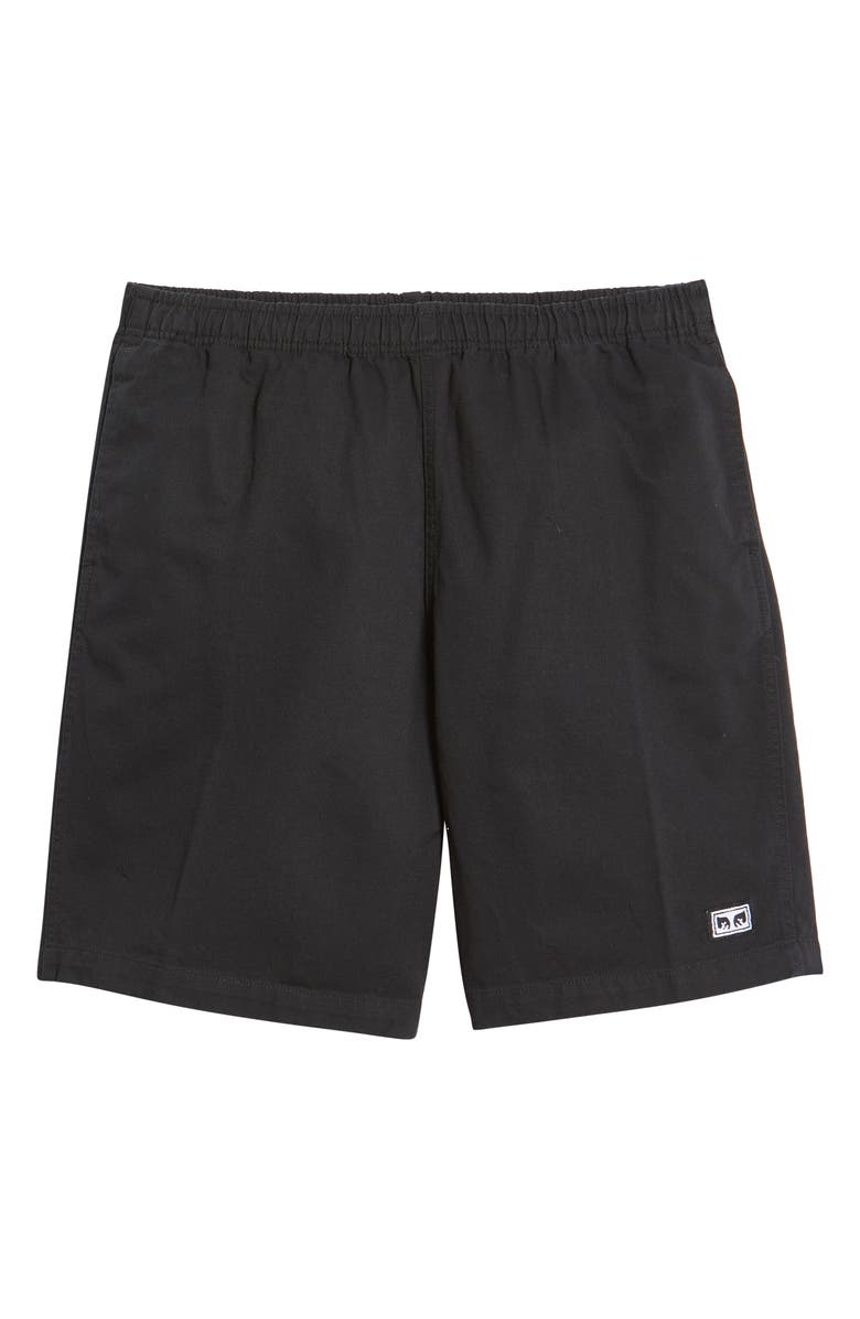 Obey Men's Easy Relaxed Cotton Twill Shorts, Alternate, color, Black