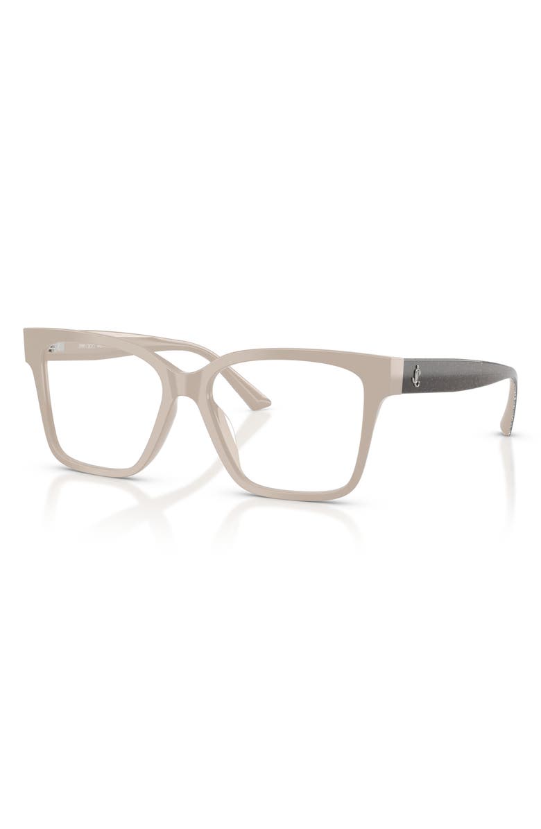Jimmy Choo 55mm Pillow Optical Glasses, Alternate, color, Sand / Demo Lens
