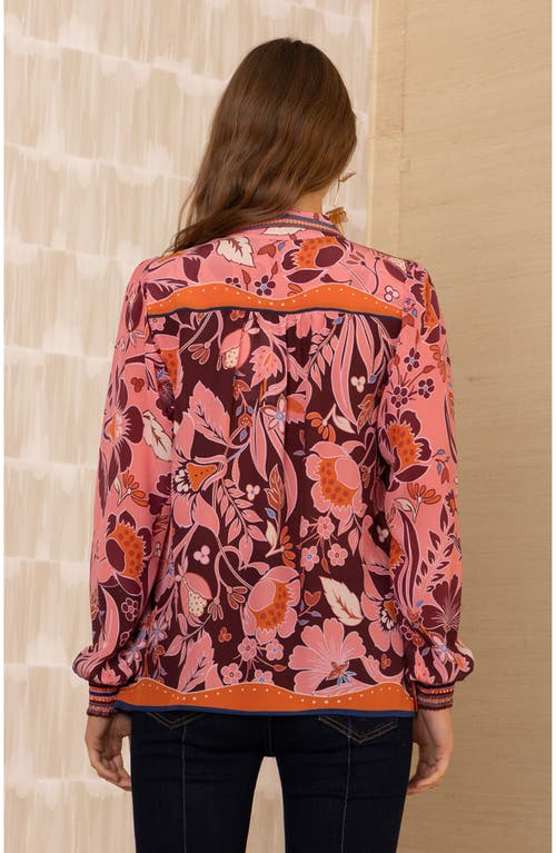 Hale Bob Avalynn Silk Top In Pink