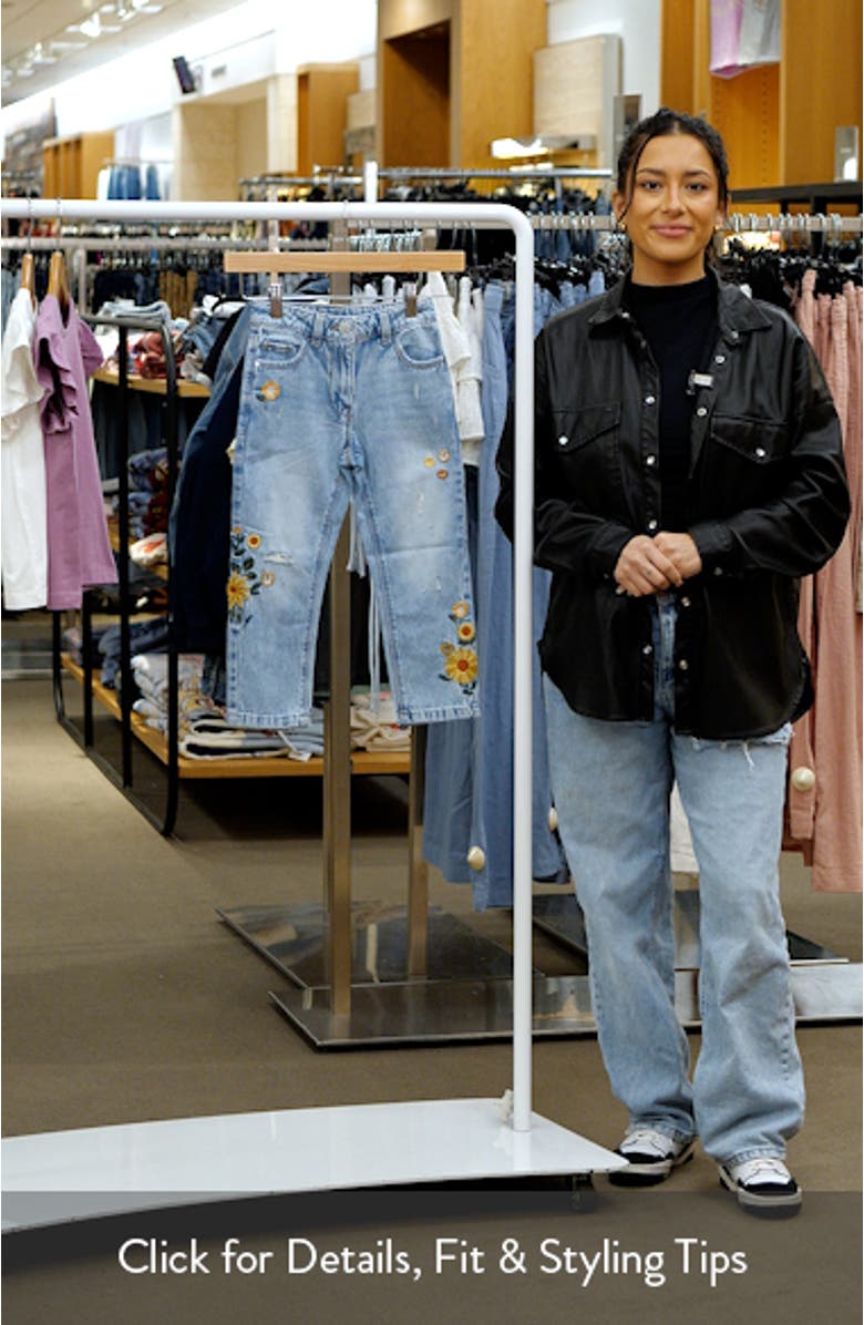 Kids' Sunflower Embroidered Straight Leg Jeans, sales video thumbnail