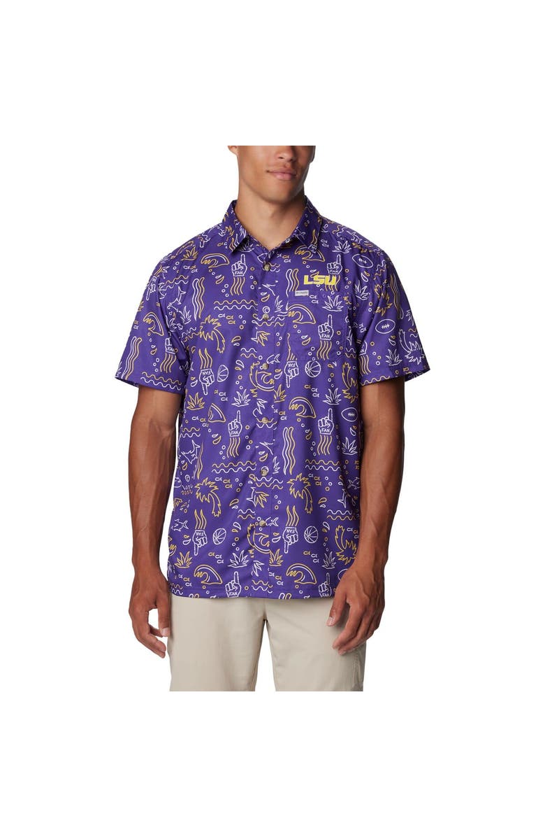 Columbia Men's Columbia Purple LSU Tigers Super Slack Tide Omni-Wick Button-Up Shirt, Main, color, Purple