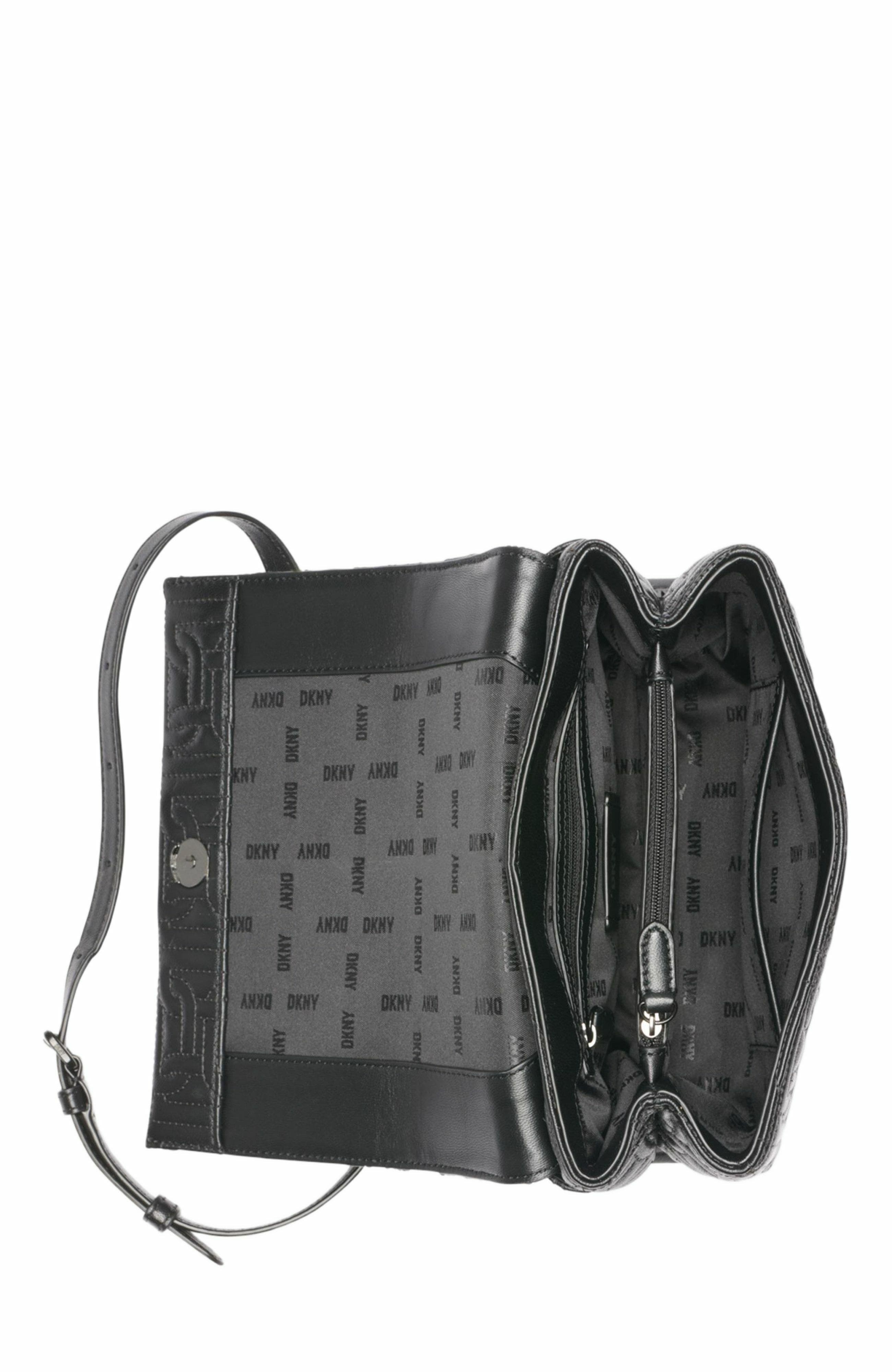 DKNY Delanie Flap Shoulder Bag, Alternate, color, Blk/Black
