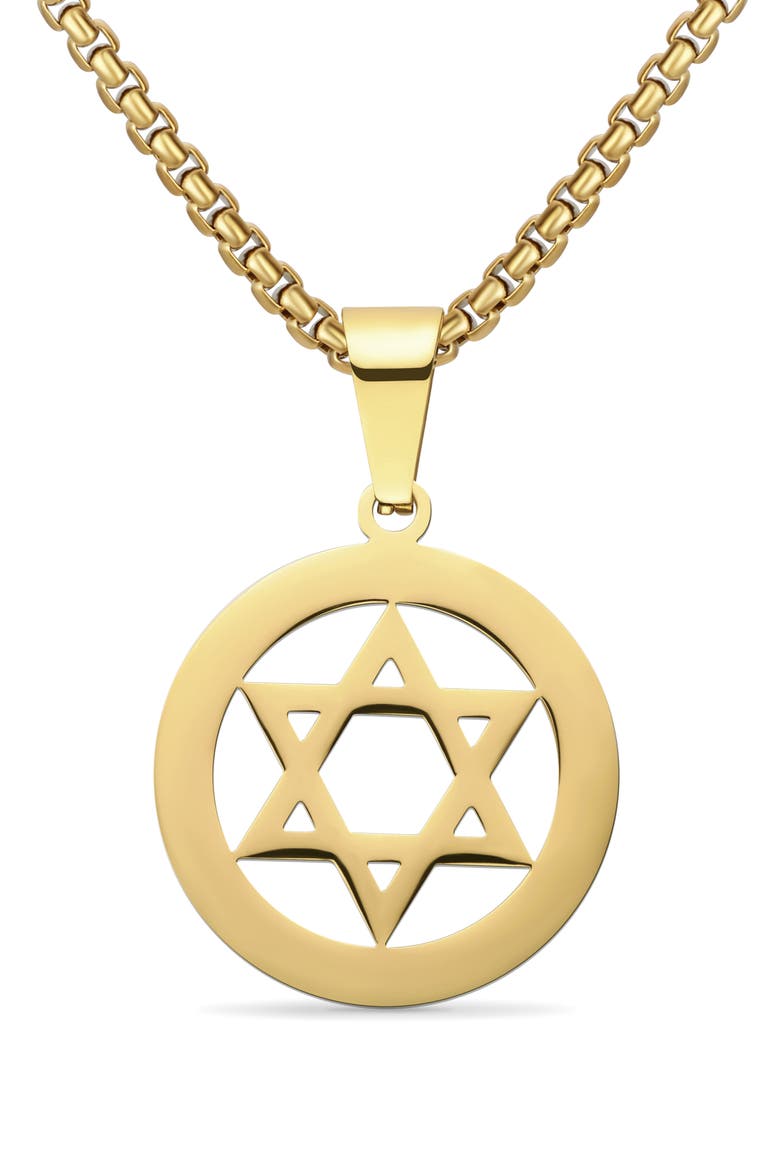 Star of David Pendant Necklace, Main, color, GOLD