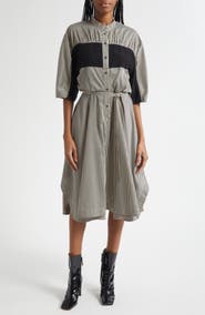 3.1 Phillip Lim Mixed Media Tie Waist Midi Dress