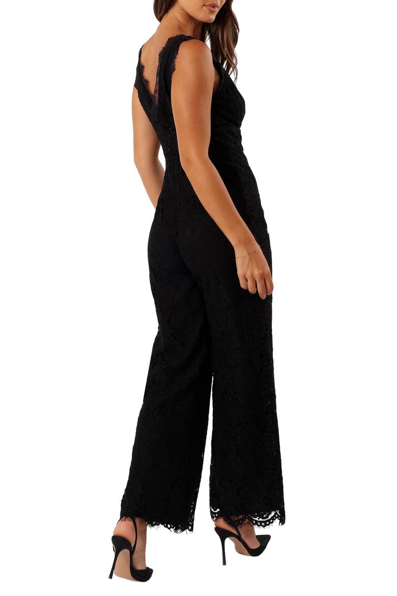 Eloise Cotton Blend Lace Jumpsuit, Alternate, color, BLACK
