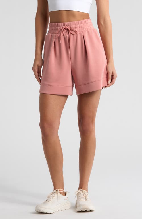 Zella Ultrasoft High Waist Scuba Knit Shorts In Pink