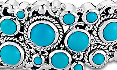 Samuel B. Sterling Silver Hinge Bangle In Turquoise