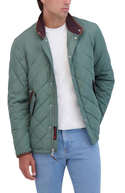 Robert Graham Water Repellent Quilted Jacket In Green