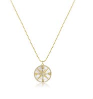 The Lovery Fine Jewelry Mother of Pearl CZ Compass Necklace