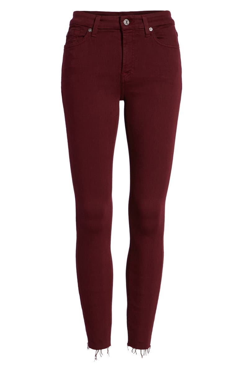 7 For All Mankind <sup>®</sup> Cutoff Hem Ankle Skinny Jeans, Alternate, color,