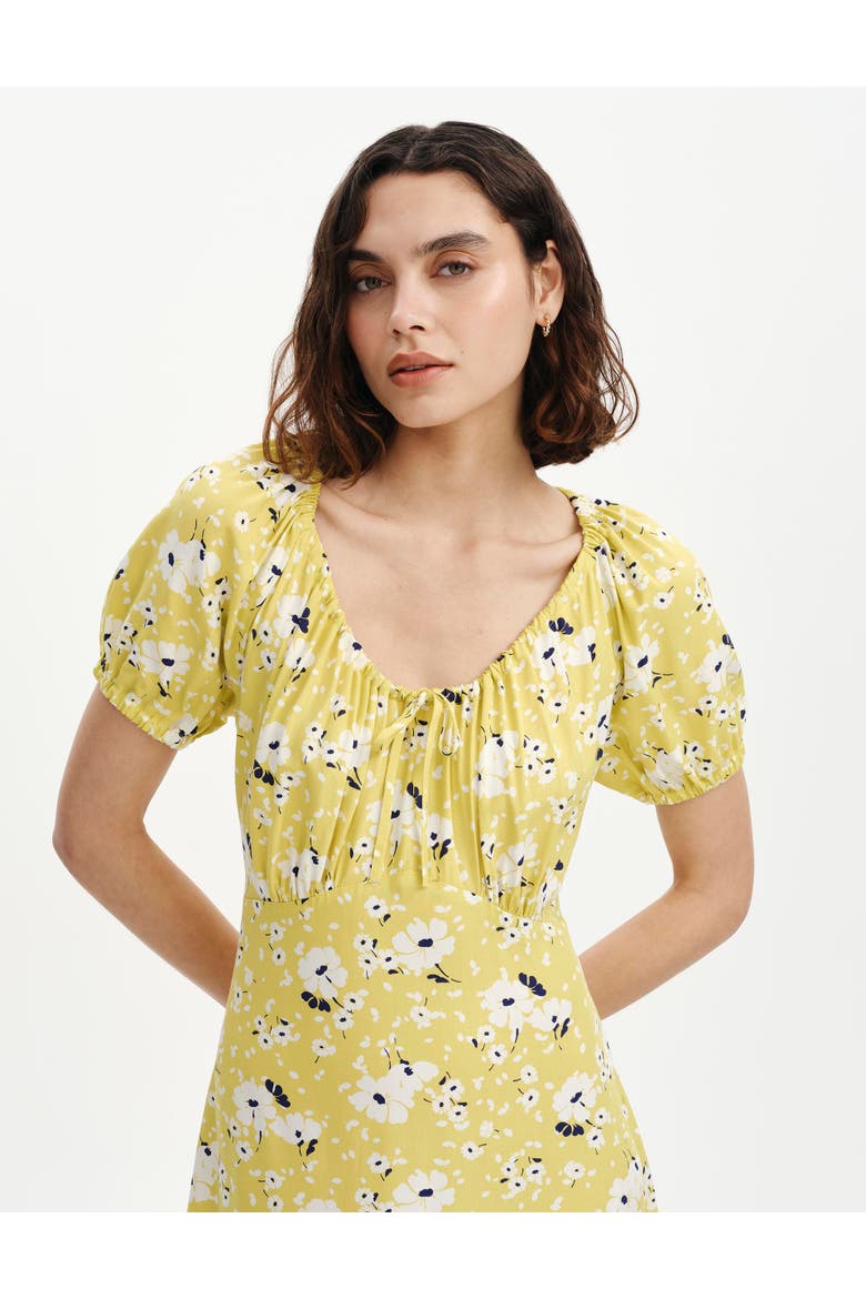 Regular Jada Puff Sleeve Midi Dress, Alternate, color, Green Floral