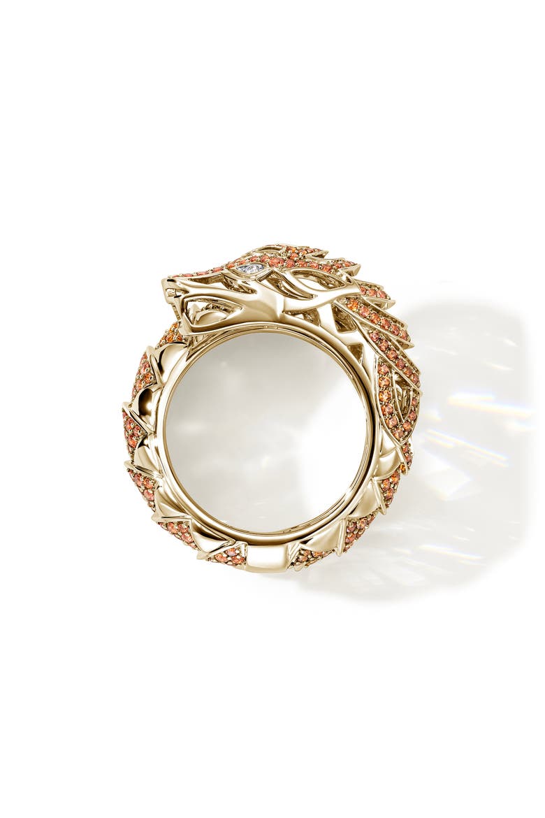 Artisan Series 18k Gold Sapphire & Diamond Naga Wrap Ring, Alternate, color, GOLD