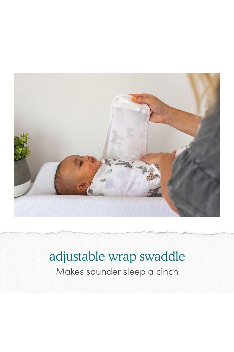 Aden & Anais Essentials Wrap Swaddle - Set of 3, Alternate, color, ALPHABET ANIMALS GREY