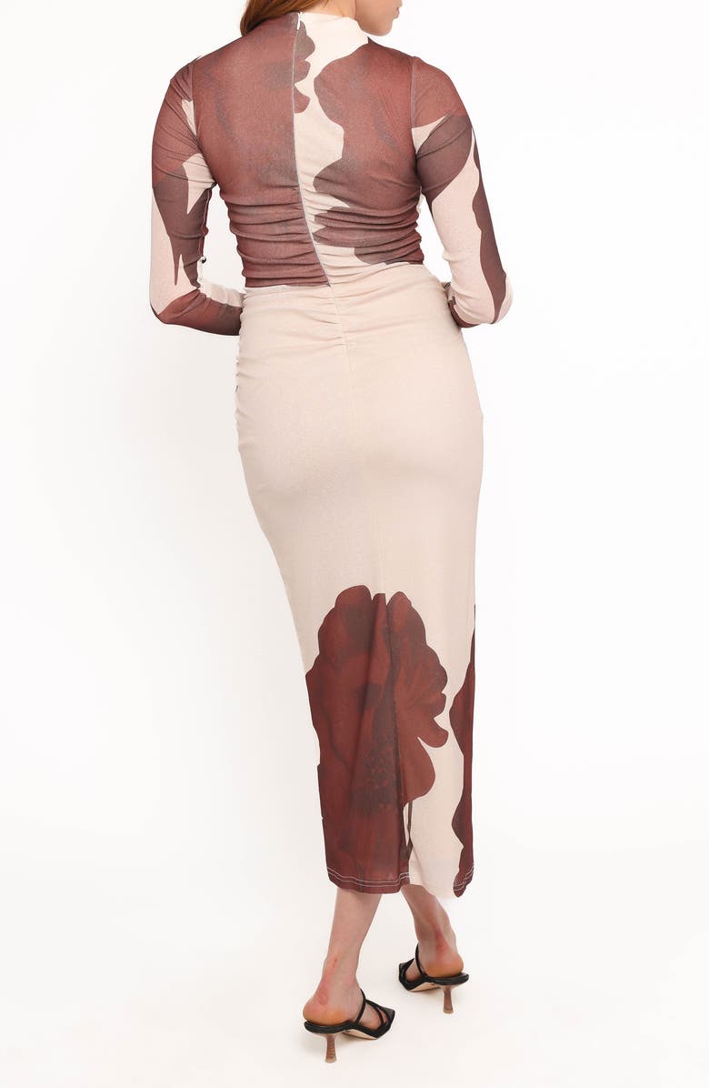 Petal & Pup Sukin Print Long Sleeve Maxi Dress, Alternate, color, Brown Floral