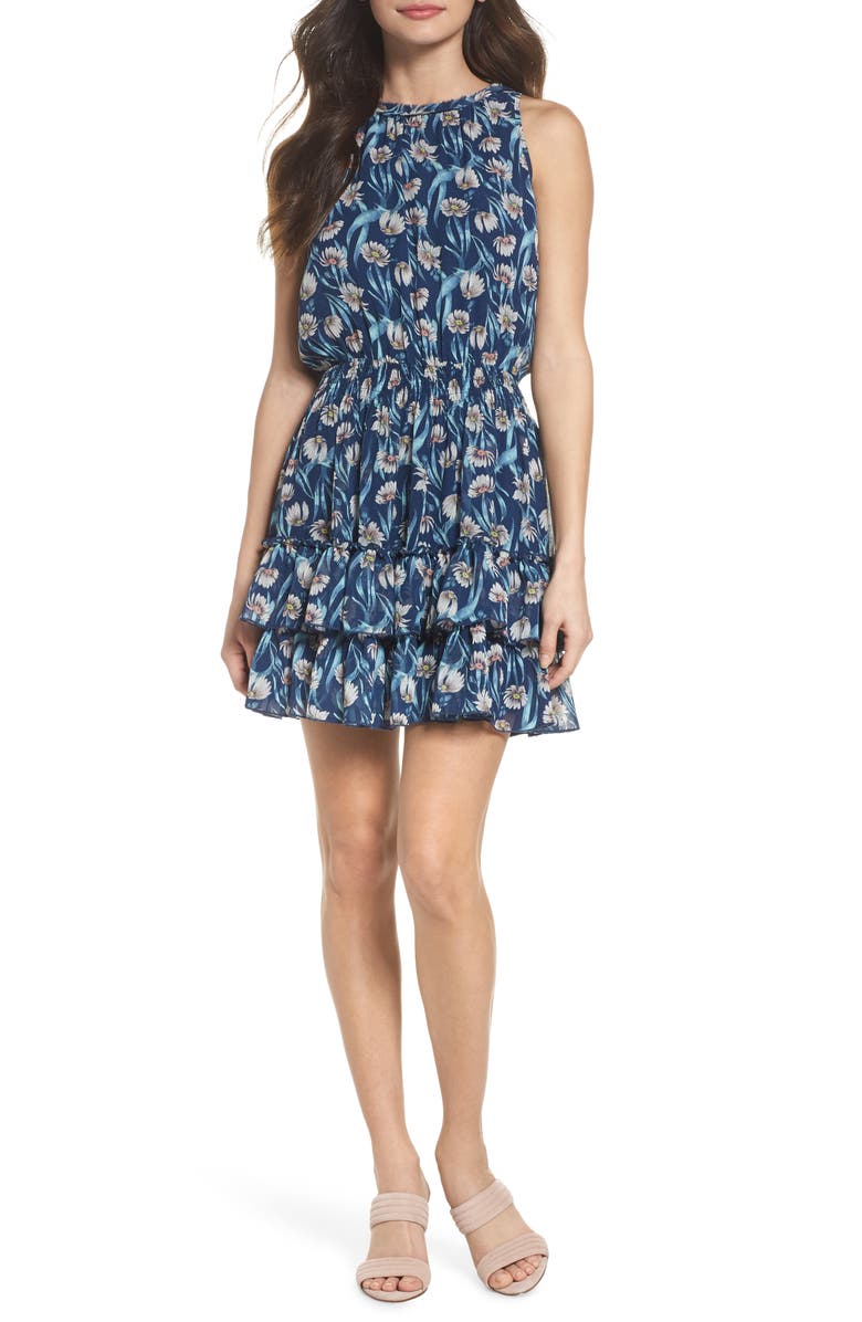 Chelsea28 Floral Smocked Waist Minidress, Main, color,