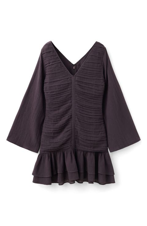 Draped Cotton Minidress