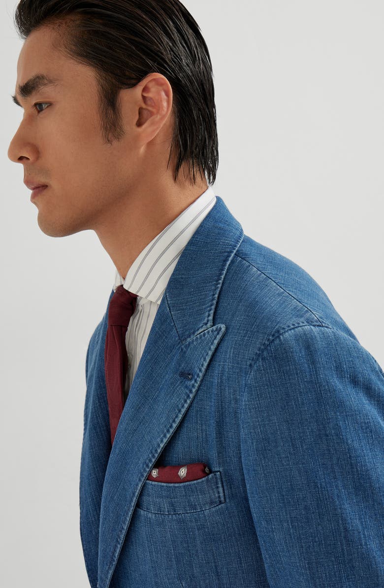 Brunello Cucinelli Denim blazer, Alternate, color, Medium Denim