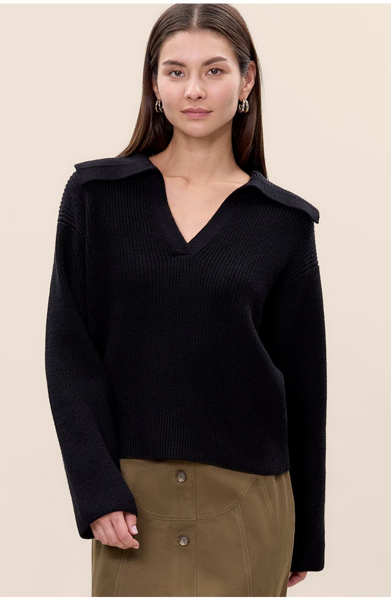 Rebecca Taylor Giselle Knit Sweater, Main, color, Black