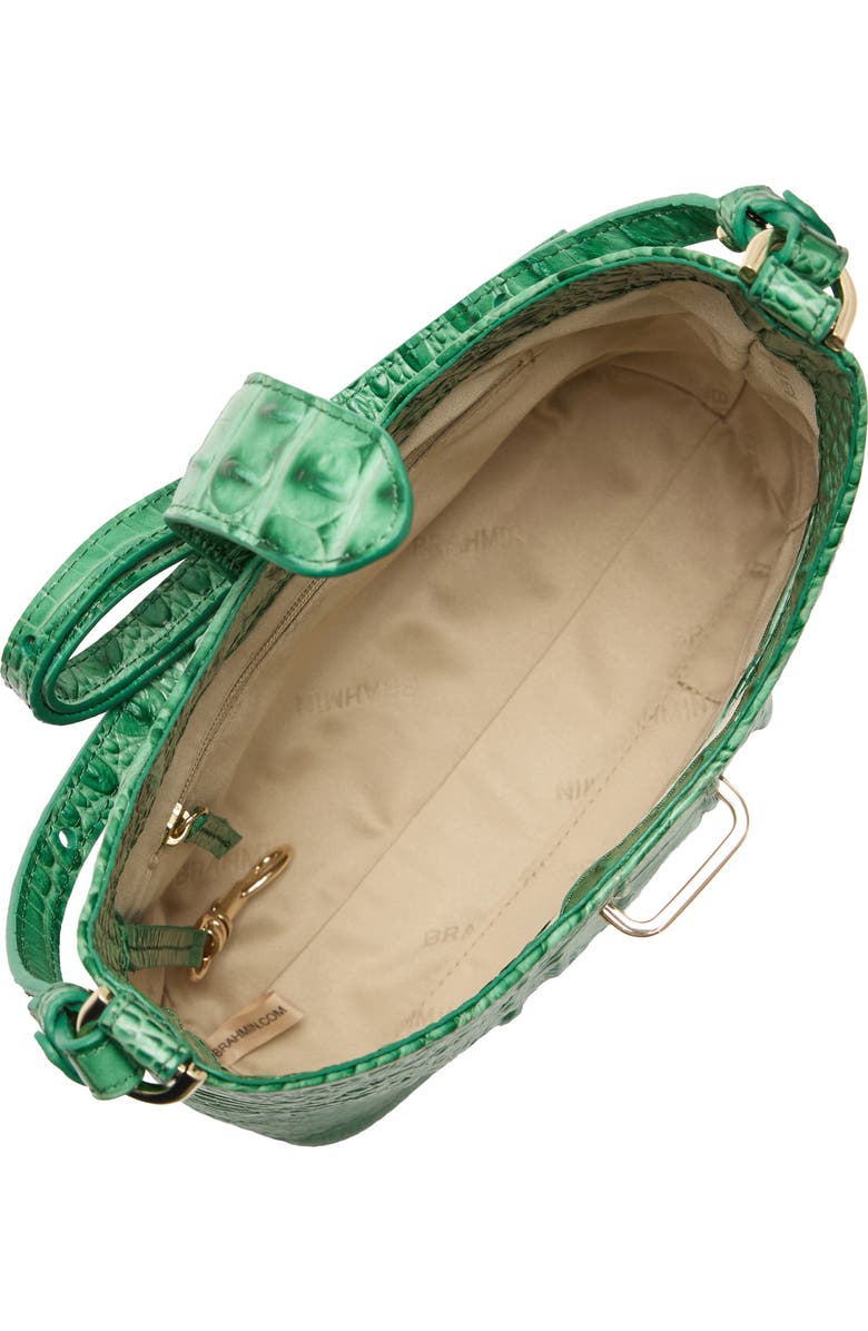 Brahmin Small Gwynne Croc Embossed Leather Crossbody Bag, Alternate, color, Palm